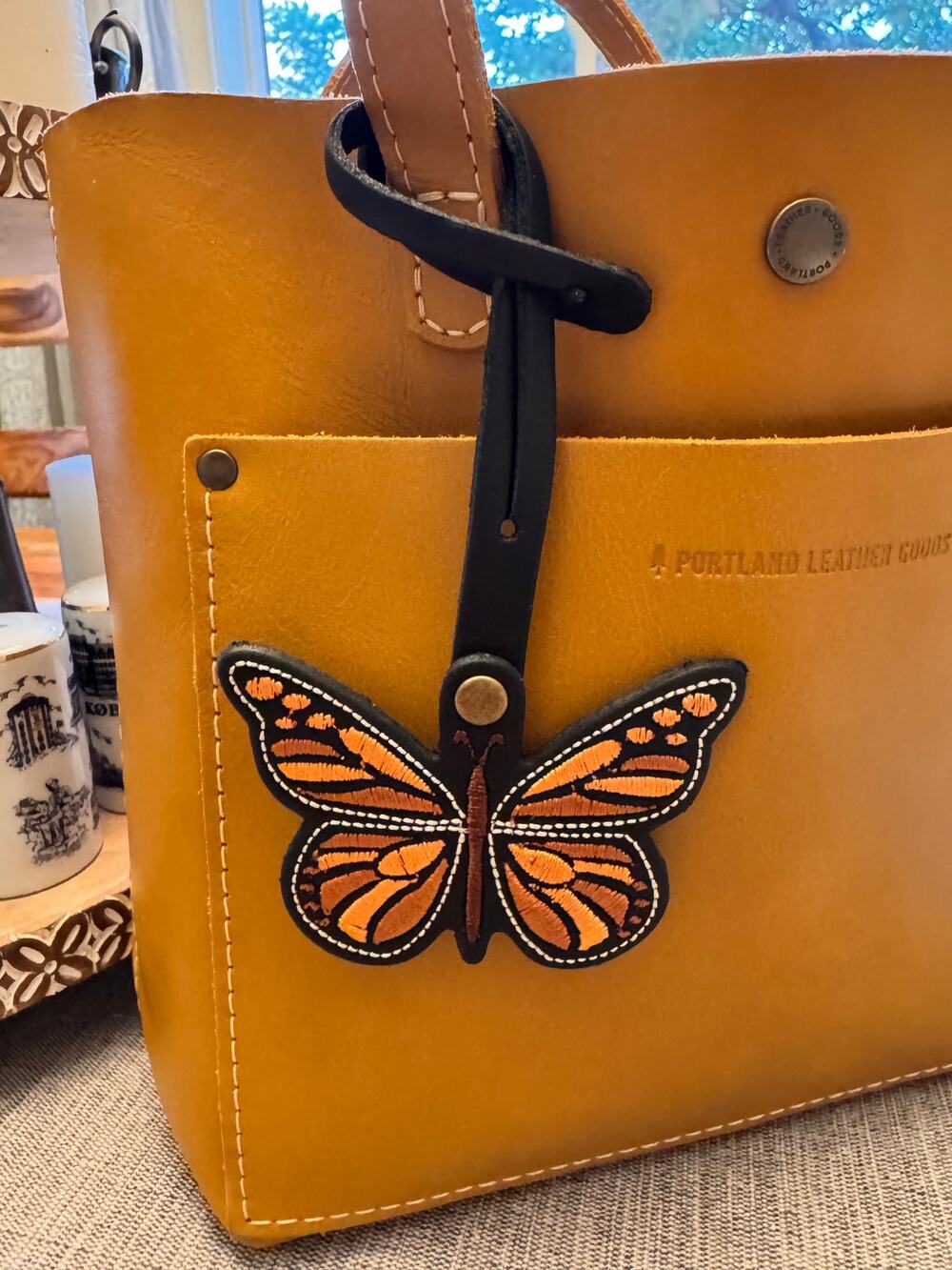 Portland Leather Butterfly Charm Black Butterfly Monarca Charm